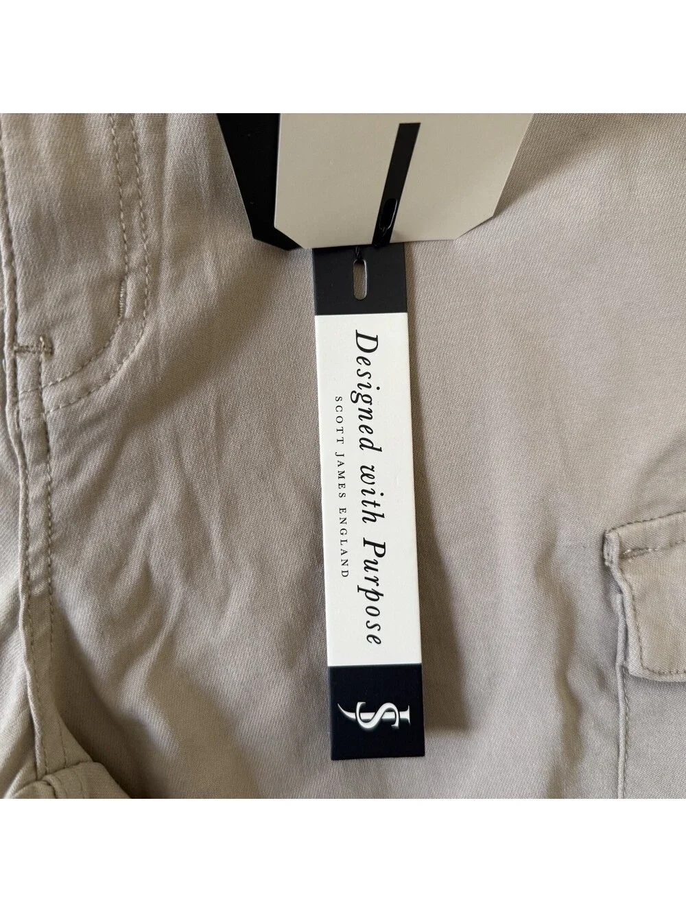 NEW Scott James Cargo Shorts Superior Stretch Size 32 Light Khaki NWT Utility